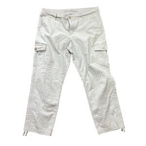 Eddie Bauer Cropped Cargo Pants Women's 12 TALL Khaki‎ Outdoors Hiking Casual